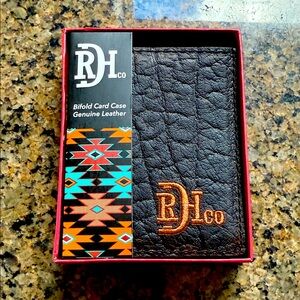RED DIRT HAT CO Brown Leather Bifold Card Case